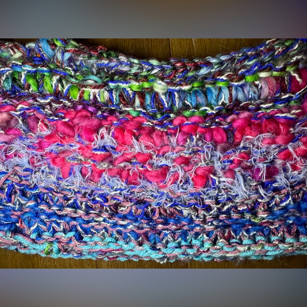 Hand Crafted Multicolor Knit Wrap - Picture 13 of 14